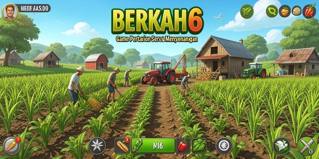 Tampilan gameplay menarik dengan berbagai aktivitas bertani.