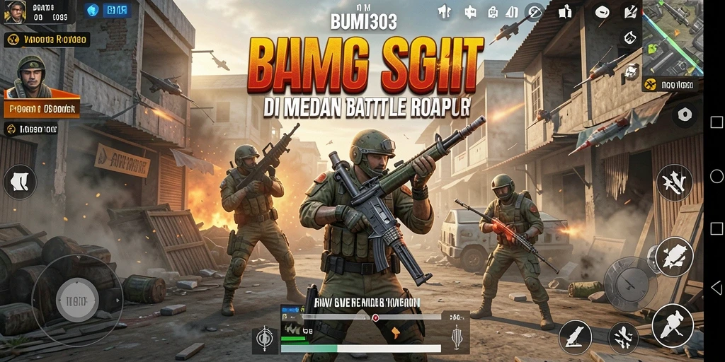 Tangkapan layar BUMI303 menampilkan aksi mendebarkan dalam Battle Royale.