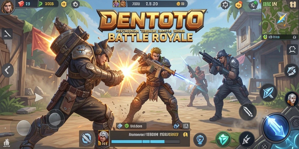 Gameplay seru DENTOTO dalam pertempuran Battle Royale.