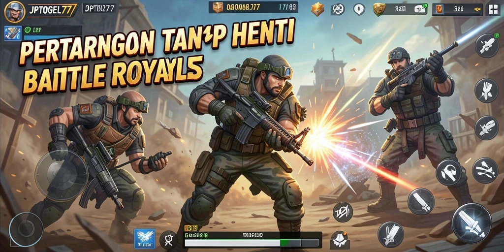Screenshot gameplay Battle Royale di JPTOGEL77 yang menampilkan aksi seru.