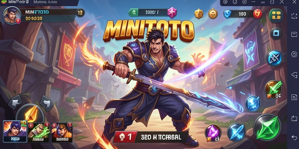 Screenshot gameplay MINITOTO menampilkan aksi pertarungan penuh adrenalin.