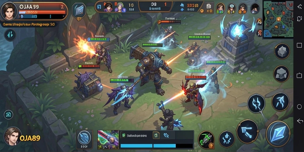 Tampilan utama OJA89 menunjukkan gameplay strategi yang mendebarkan.