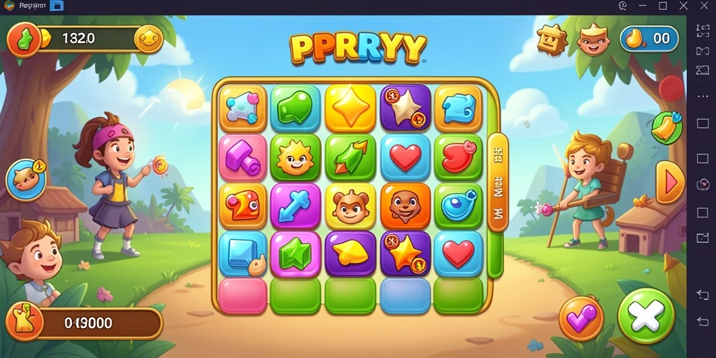 Tampilan gameplay PPRRYY yang dinamis dan berwarna-warni.