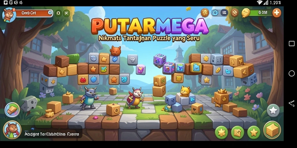 Tampilan gameplay PUTARMEGA yang menantang dan menyenangkan.
