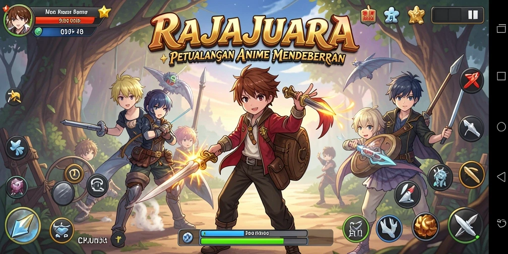 Tangkapan layar dari gameplay menarik RAJAJUARA yang penuh aksi.