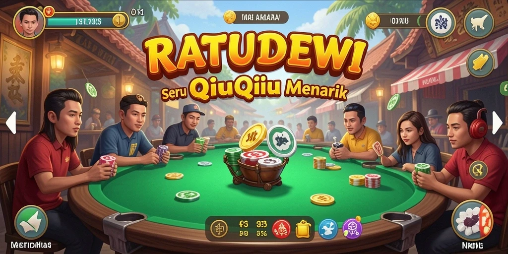 Tampilan visual menarik dari gameplay QiuQiu di RATUDEWI.