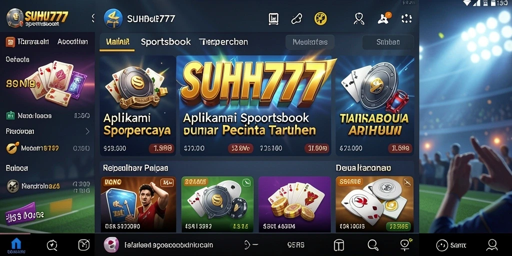 Tangkapan layar utama SUHU777 menampilkan antarmuka taruhan olahraga yang menarik.