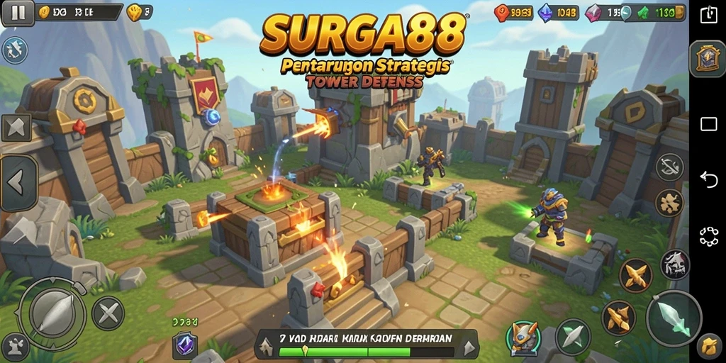 Screenshot gameplay <strong>SURGA88</strong> menunjukkan pertarungan epik melawan musuh.