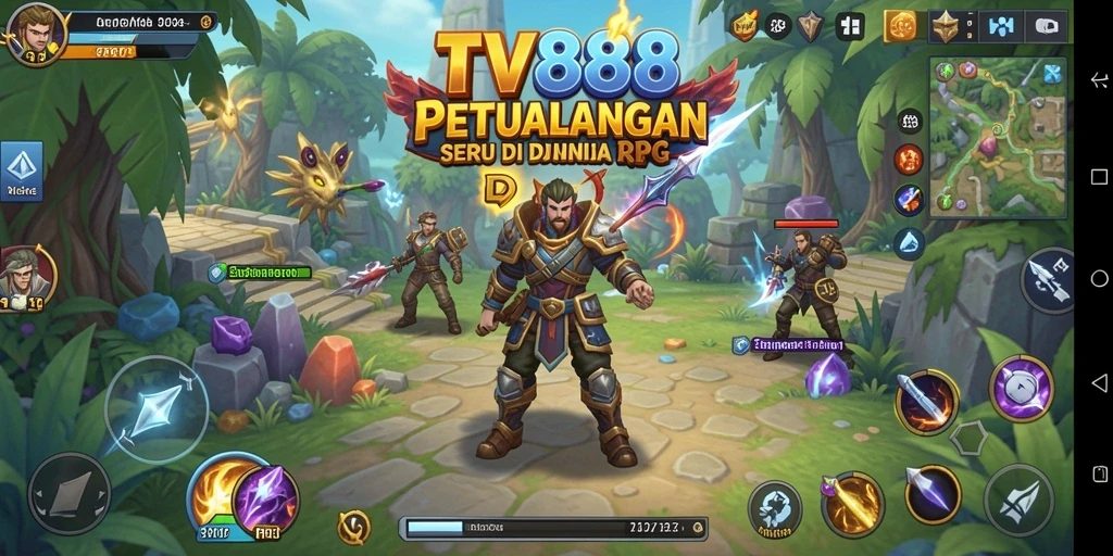Gameplay seru TV888 dengan karakter dan monster yang menarik.