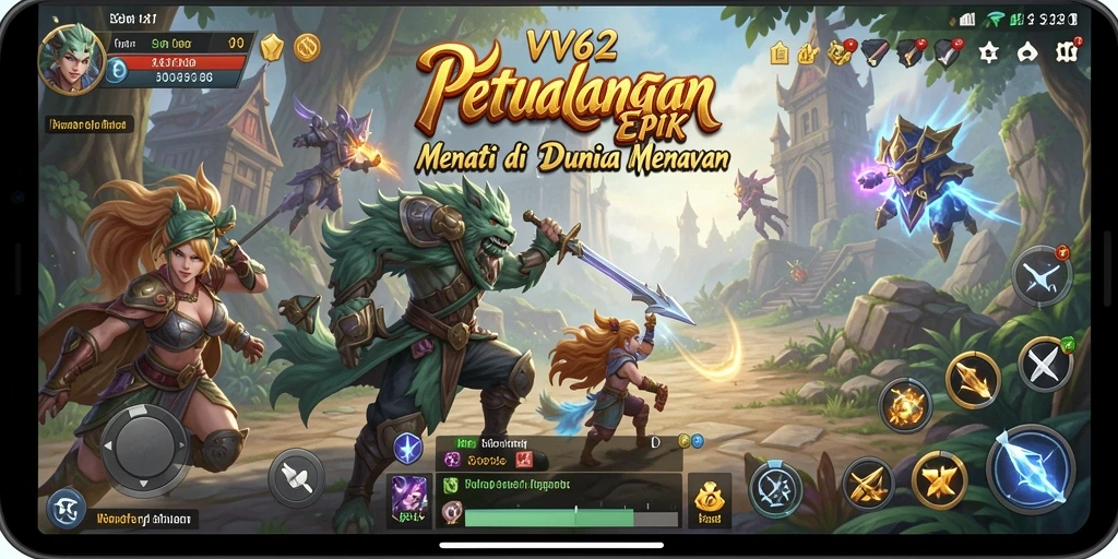 Screenshot gameplay <strong>VV62</strong> menampilkan aksi seru di dunia petualangan.