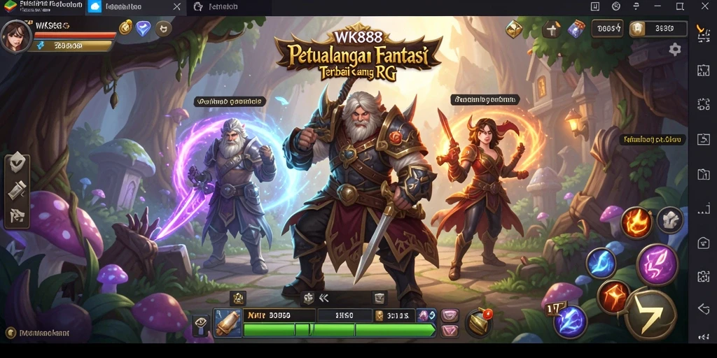Tampilan gameplay seru di dunia RPG WK888 yang menawan.